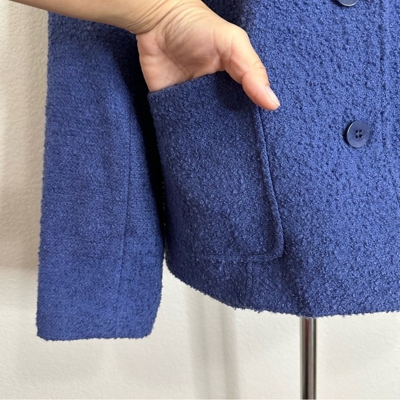 Charter Club Wool Blend Blue Button Down Women's Blazer, Size 10 - Picture 5 of 13